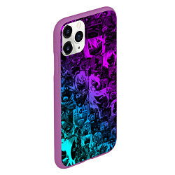 Чехол iPhone 11 Pro матовый AHEGAO NEON GIRL НЕОНОВЫЙ АХЕГАО, цвет: 3D-фиолетовый — фото 2