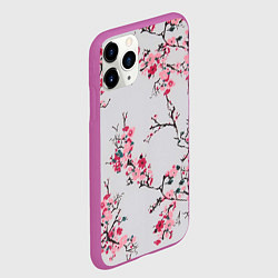 Чехол iPhone 11 Pro матовый Цветущие ветви, цвет: 3D-фиолетовый — фото 2