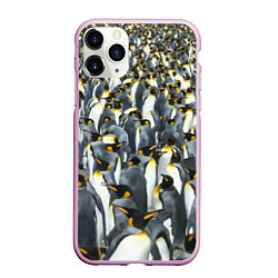 Чехол iPhone 11 Pro матовый Пингвины Penguins, цвет: 3D-розовый