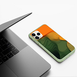 Чехол iPhone 11 Pro матовый Зеленые дюны, цвет: 3D-салатовый — фото 2