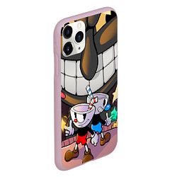 Чехол iPhone 11 Pro матовый Круговая оборона Cuphead, цвет: 3D-розовый — фото 2