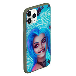Чехол iPhone 11 Pro матовый БЕЗУМНАЯ ДЖИНКС CRAZY JINX, цвет: 3D-темно-зеленый — фото 2