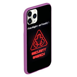 Чехол iPhone 11 Pro матовый Five Nights at Freddys: Security Breach logo, цвет: 3D-фиолетовый — фото 2