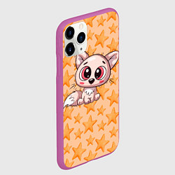 Чехол iPhone 11 Pro матовый Маленький милый лисенок, цвет: 3D-фиолетовый — фото 2