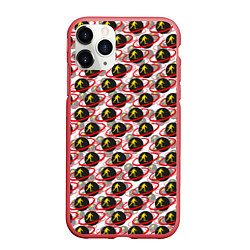Чехол iPhone 11 Pro матовый БИАТЛОН ЛОГО ПАТТЕРН, цвет: 3D-красный