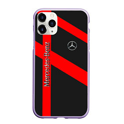 Чехол iPhone 11 Pro матовый Mercedes мерседес amg, цвет: 3D-светло-сиреневый