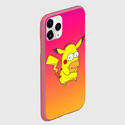 Чехол iPhone 11 Pro матовый Гомер Симпсон Пикачу, цвет: 3D-малиновый — фото 2