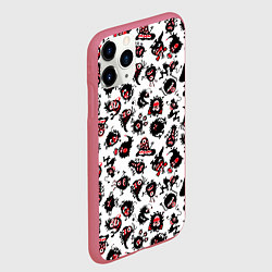 Чехол iPhone 11 Pro матовый Монстрики мини, цвет: 3D-малиновый — фото 2