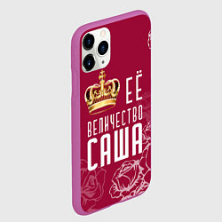 Чехол iPhone 11 Pro матовый Её величество Прекрасная Александра, цвет: 3D-фиолетовый — фото 2