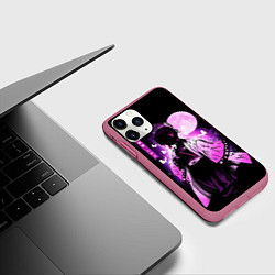 Чехол iPhone 11 Pro матовый Шинобу Кочо силуэт Клинок рассекающего демона, цвет: 3D-малиновый — фото 2