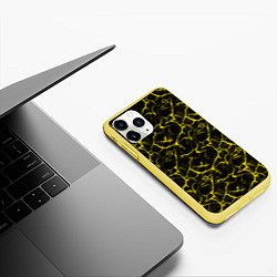 Чехол iPhone 11 Pro матовый Yellow Ripple Желтая Рябь, цвет: 3D-желтый — фото 2