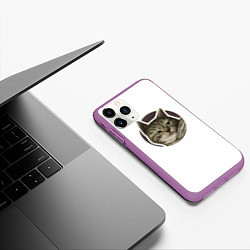 Чехол iPhone 11 Pro матовый Кот презрения, цвет: 3D-фиолетовый — фото 2