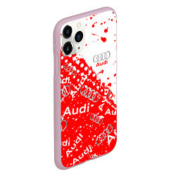 Чехол iPhone 11 Pro матовый АУДИ Autosport брызги Паттерн, цвет: 3D-розовый — фото 2