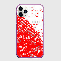 Чехол iPhone 11 Pro матовый АУДИ Autosport брызги Паттерн, цвет: 3D-фиолетовый