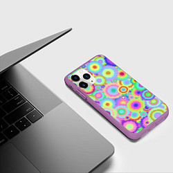 Чехол iPhone 11 Pro матовый Disco-Tie-Dye, цвет: 3D-фиолетовый — фото 2