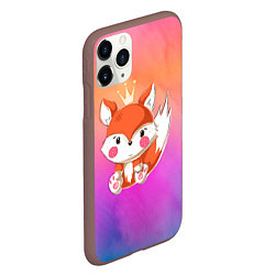 Чехол iPhone 11 Pro матовый Маленький рыжий лисенок с короной, цвет: 3D-коричневый — фото 2