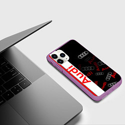 Чехол iPhone 11 Pro матовый Ауди audi sport, цвет: 3D-фиолетовый — фото 2