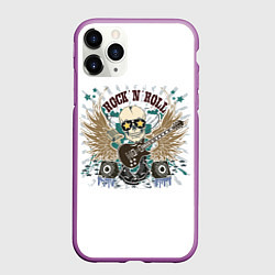 Чехол iPhone 11 Pro матовый ROCKNROLL музыкант, цвет: 3D-фиолетовый