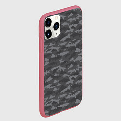 Чехол iPhone 11 Pro матовый Тёмно-Серый Камуфляж Рыбака, цвет: 3D-малиновый — фото 2