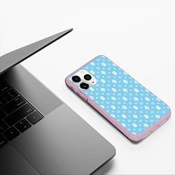 Чехол iPhone 11 Pro матовый Узор Sky Blue Dope Ski Mask Camo Dope Street Marke, цвет: 3D-розовый — фото 2