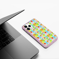 Чехол iPhone 11 Pro матовый Чакры символы, цвет: 3D-розовый — фото 2