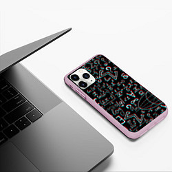 Чехол iPhone 11 Pro матовый ФОРМУЛЫ ГЛИТЧ GLITCH, цвет: 3D-розовый — фото 2