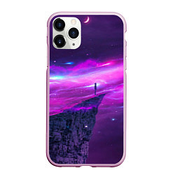 Чехол iPhone 11 Pro матовый Наедине со вселенной Alone with the universe, цвет: 3D-розовый