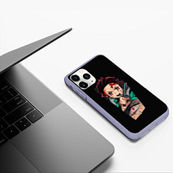 Чехол iPhone 11 Pro матовый Пробуждение Танджиро, цвет: 3D-светло-сиреневый — фото 2