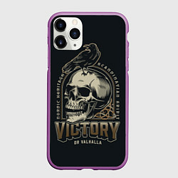 Чехол iPhone 11 Pro матовый Вальхалла Ворон, цвет: 3D-фиолетовый