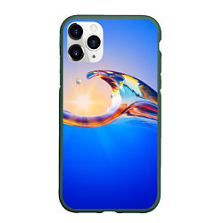 Чехол iPhone 11 Pro матовый Градиент Волна Абстракция, цвет: 3D-темно-зеленый