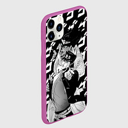 Чехол iPhone 11 Pro матовый ДЖОТАРО Куджо JOJO жожо, цвет: 3D-фиолетовый — фото 2