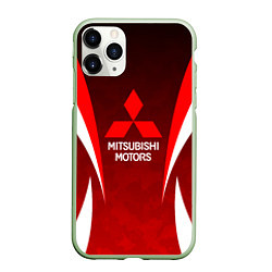 Чехол iPhone 11 Pro матовый MITSHUBISHI RED CAMO, цвет: 3D-салатовый