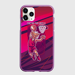Чехол iPhone 11 Pro матовый Баскетбол кабан, цвет: 3D-фиолетовый