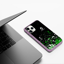 Чехол iPhone 11 Pro матовый RENAULT брызги красок, цвет: 3D-сиреневый — фото 2