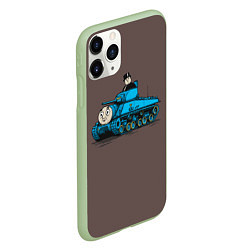 Чехол iPhone 11 Pro матовый Жертва капитализма Паровозик Томас, цвет: 3D-салатовый — фото 2