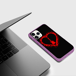 Чехол iPhone 11 Pro матовый Любовь к музыке Гитара, цвет: 3D-фиолетовый — фото 2