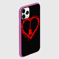 Чехол iPhone 11 Pro матовый Любовь к музыке Гитара, цвет: 3D-фиолетовый — фото 2