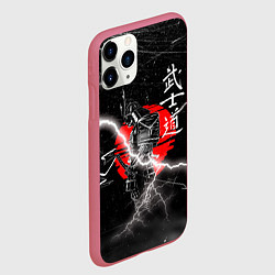 Чехол iPhone 11 Pro матовый Самурай Бусидо Иероглифы Samurai Lightning, цвет: 3D-малиновый — фото 2