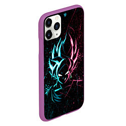 Чехол iPhone 11 Pro матовый Неоновый Гоку Блек Аниме Anime Dragon Ball, цвет: 3D-фиолетовый — фото 2