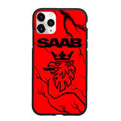 Чехол iPhone 11 Pro матовый SAAB - Молнии, цвет: 3D-черный