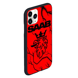 Чехол iPhone 11 Pro матовый SAAB - Молнии, цвет: 3D-черный — фото 2