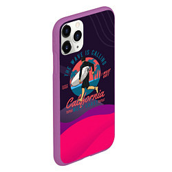 Чехол iPhone 11 Pro матовый Серфинг и лето, цвет: 3D-фиолетовый — фото 2