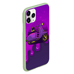 Чехол iPhone 11 Pro матовый Фиолетовый мопед, цвет: 3D-салатовый — фото 2