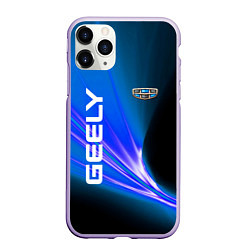 Чехол iPhone 11 Pro матовый Geely Automobile, цвет: 3D-светло-сиреневый