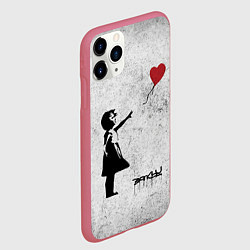 Чехол iPhone 11 Pro матовый Бэнкси Всегда есть надежда There is Always Hope Ba, цвет: 3D-малиновый — фото 2