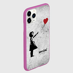 Чехол iPhone 11 Pro матовый Бэнкси Всегда есть надежда There is Always Hope Ba, цвет: 3D-фиолетовый — фото 2