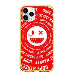 Чехол iPhone 11 Pro матовый Счастливый Смайлик Red Dope Street Market, цвет: 3D-желтый