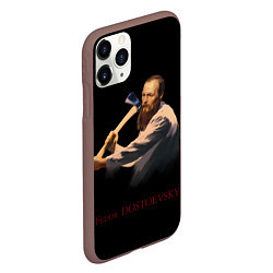 Чехол iPhone 11 Pro матовый Фёдор Достоевский, цвет: 3D-коричневый — фото 2