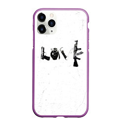 Чехол iPhone 11 Pro матовый Banksy Бэнкси LOVE, цвет: 3D-фиолетовый