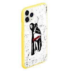 Чехол iPhone 11 Pro матовый Banksy Mona Lisa Бэнкси, цвет: 3D-желтый — фото 2